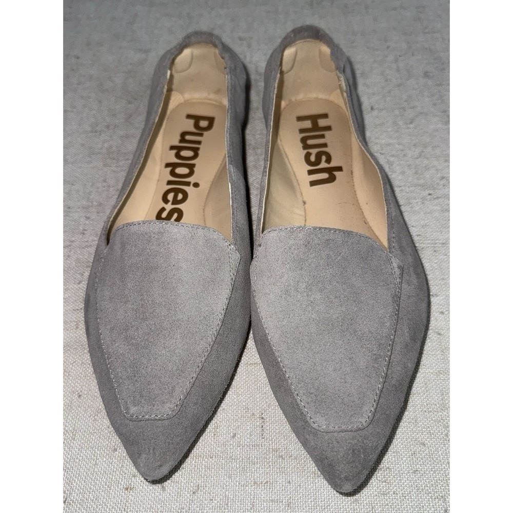 Hush Puppies Hazel Pointe Loafer Flats Women's 8.5 Gray Suede Shoes Slip On - Picture 2 of 8